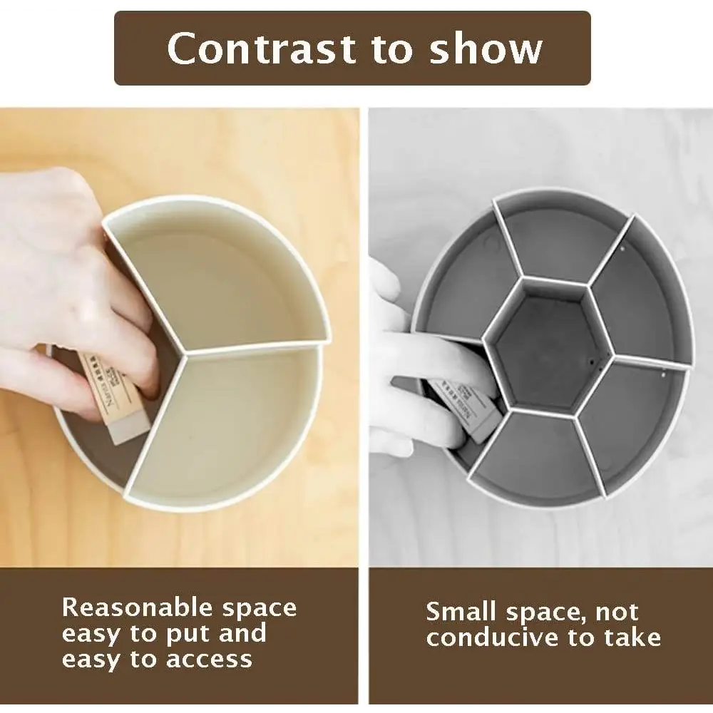 360 degree rotating multi-functional pen holder with 3 separate layer for office desk organiser (White) - The Focus Station