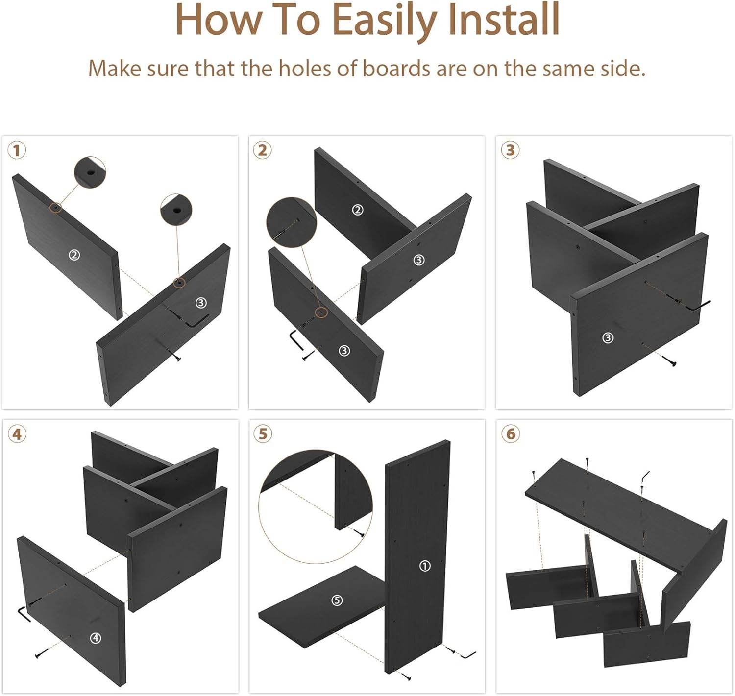 CARLA HOME 5-Tier Tree Bookshelf Storage Rack for Home Office or Bedroom (Black) - The Focus Station