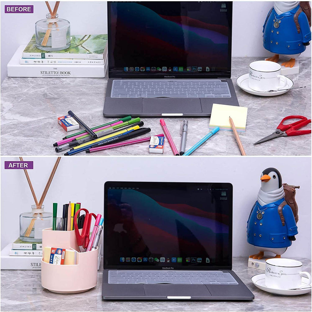 360° Rotating Multi-Functional Pen Holder with 3 separate layer for office desk organiser (Pink) - The Focus Station