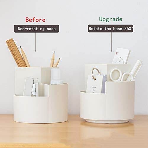 360° Rotating Multi-Functional Pen Holder with 3 separate layer for office desk organiser (Pink) - The Focus Station