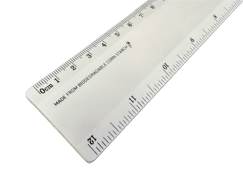 Bio Ruler 30cm Eco Friendly Biodegradable Corn Starch School Office - White - The Focus Station