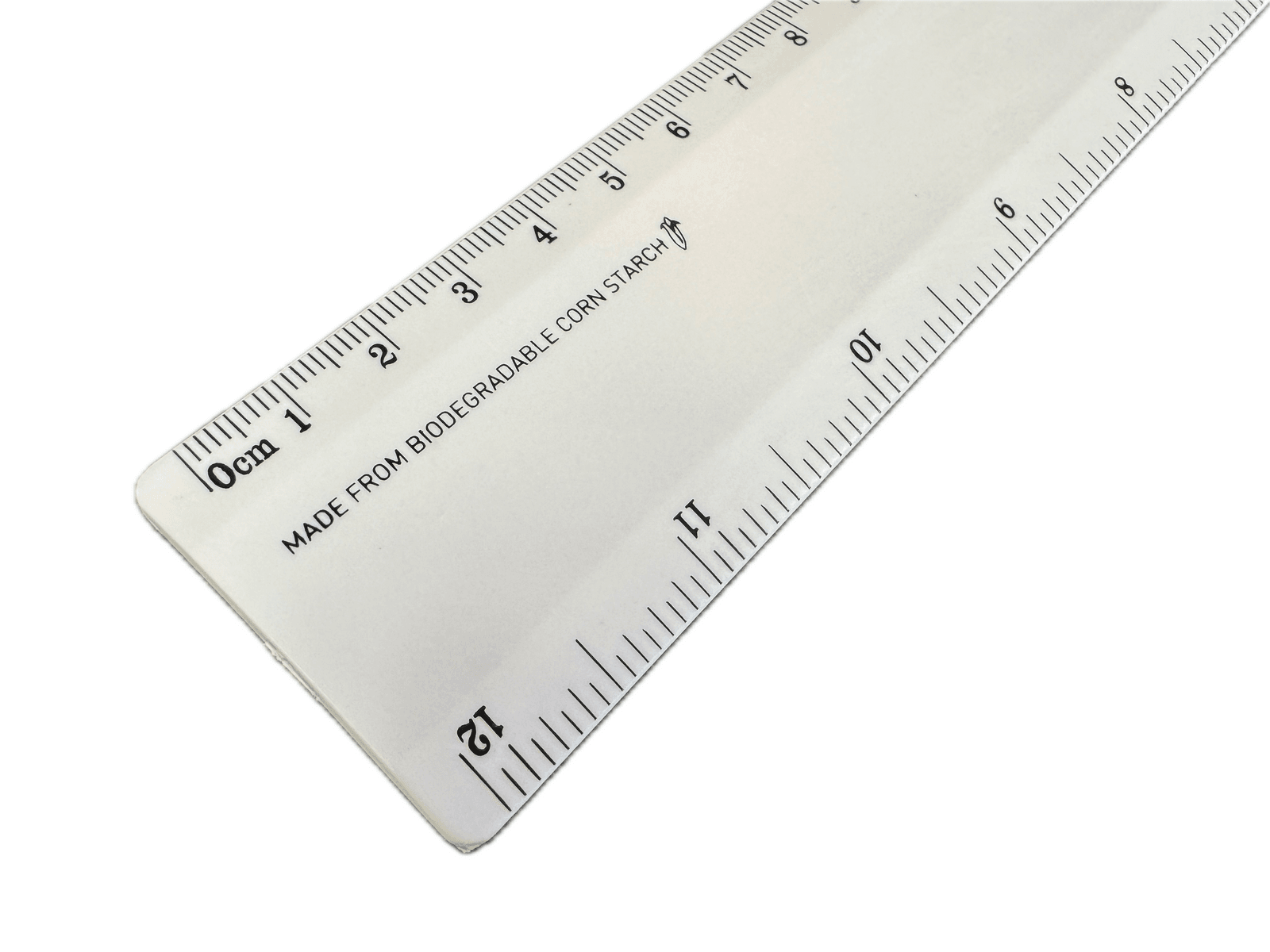 Bio Ruler 30cm Eco Friendly Biodegradable Corn Starch School Office - White - The Focus Station