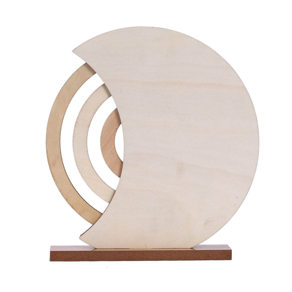 Rustic Perpetual Wooden Calendar | Decorative Home & Desk Accessory 20*18cm Moon shape - The Focus Station