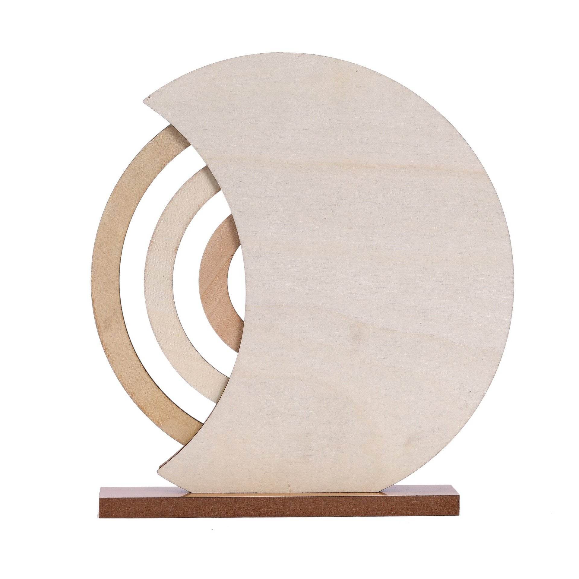 Rustic Perpetual Wooden Calendar | Decorative Home & Desk Accessory 20*18cm Moon shape - The Focus Station