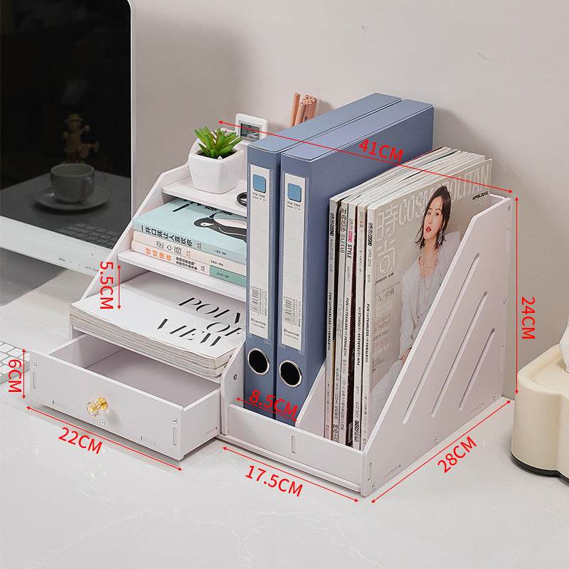 Multi-Functional Desktop Organizer with Document and Stationery Storage - Compact Desk Shelf, 41x28x24cm - The Focus Station