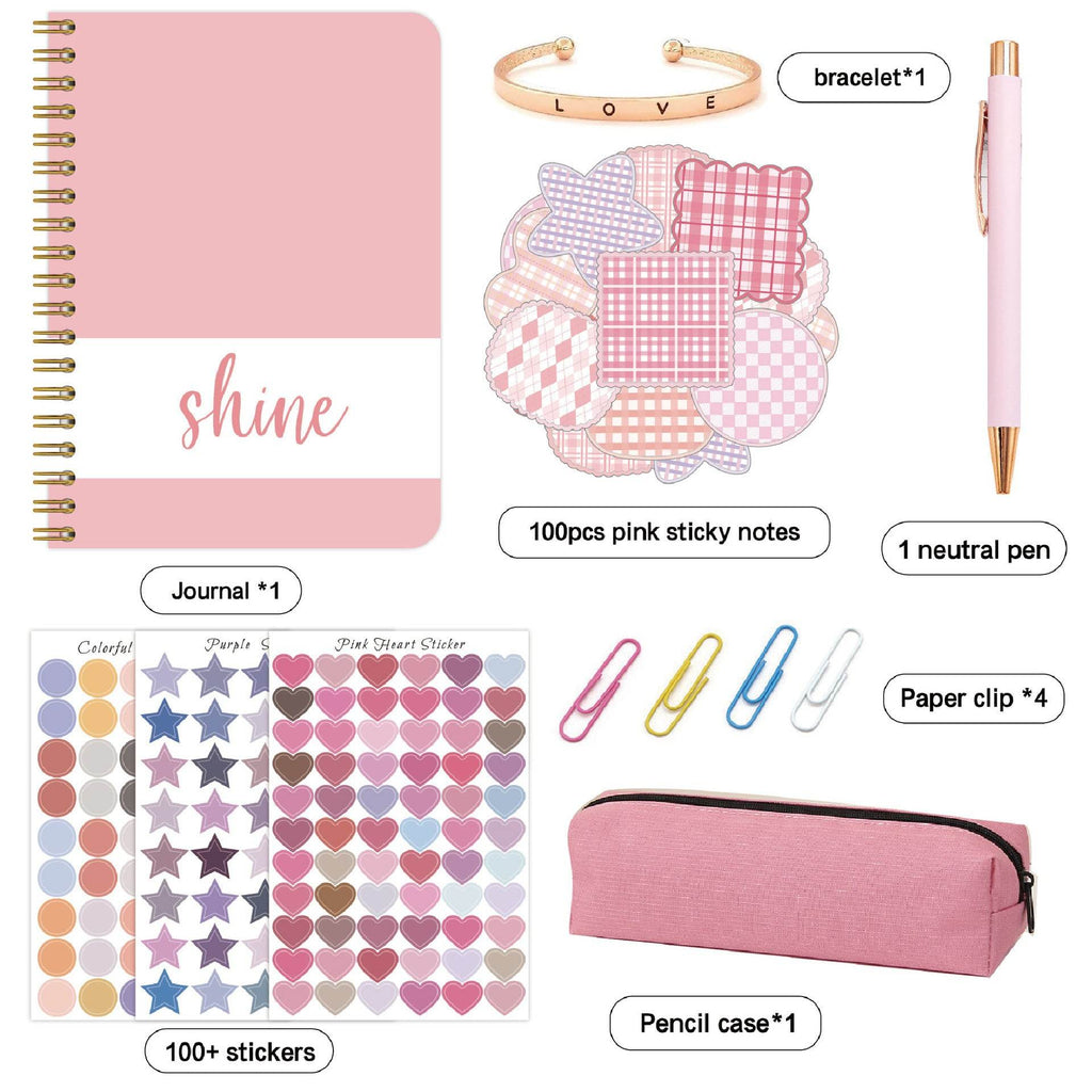 Kids Creative Journal Gift Set(Pink) - Notebook, Pen, Stickers, and Accessories - The Focus Station