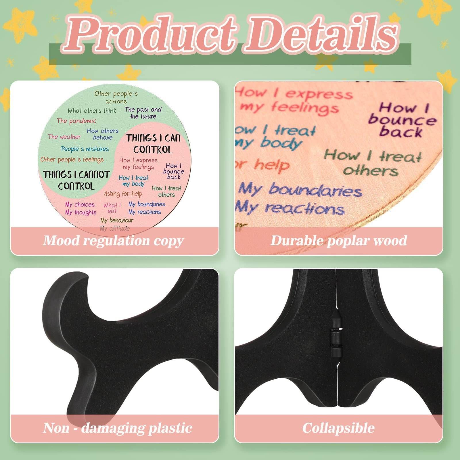 Emotion Wheel & Control Circle Set (2 PCS) – Personal Growth Tools with Display Stands - The Focus Station