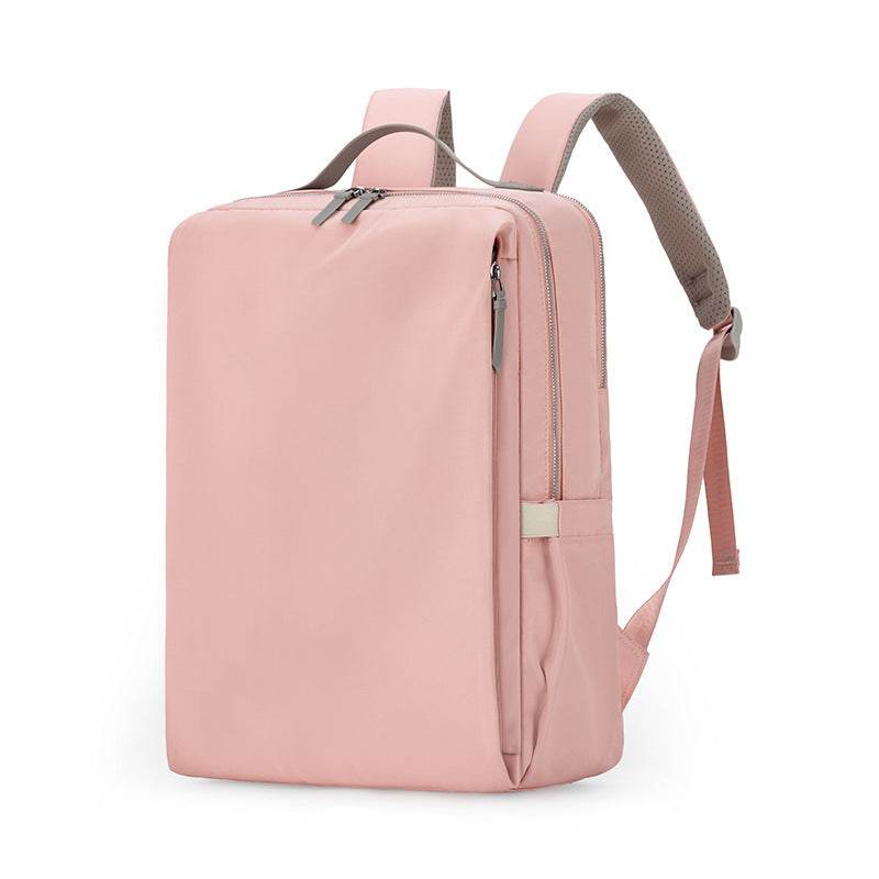 Pink Slim Minimalist Laptop Backpack – Water-Resistant, Anti-Theft Stylish Design for Study, Work & Travel - The Focus Station