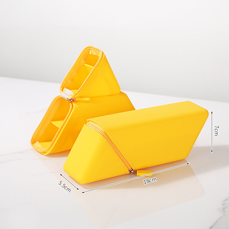 Yellow Transforming Silicone Pencil Case - Stand-Up Pen Holder & Stationery Organizer - Baby & Kids > Baby & Kids