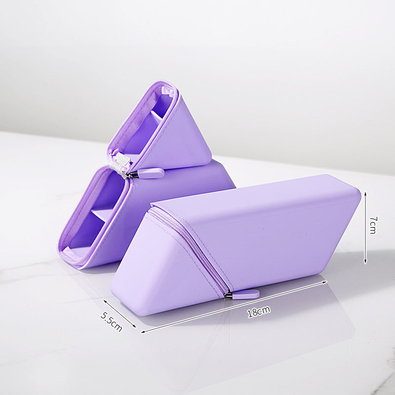 Purple Transforming Silicone Pencil Case - Stand-Up Pen Holder & Stationery Organizer - Baby & Kids > Baby & Kids