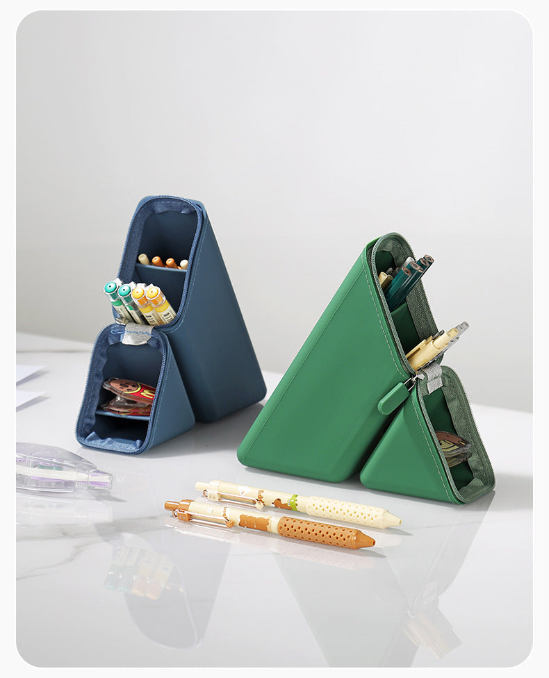 Green Transforming Silicone Pencil Case - Stand-Up Pen Holder & Stationery Organizer - Baby & Kids > Baby & Kids Others